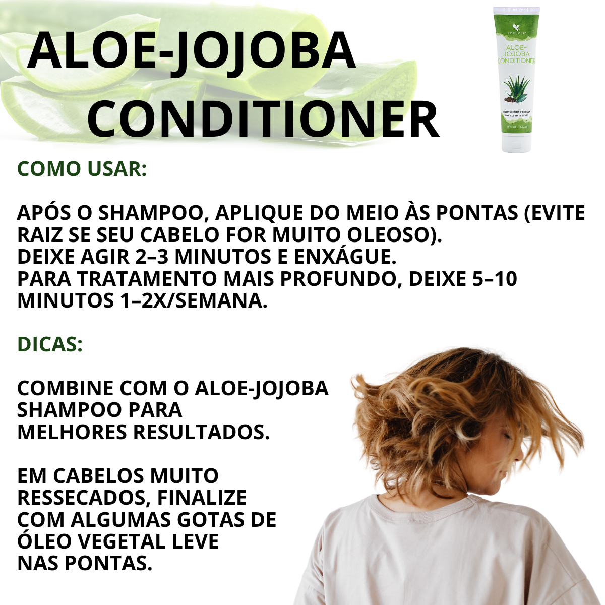 Aloe-Jojoba Conditioning Rinse Condicionador Aloe Vera Cabelo Forever Living - Imagem 2