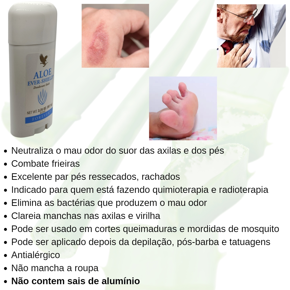Aloe Ever-Shield Desodorante Stick Antiperspirante Vegano sem Alumínio - Imagem 2