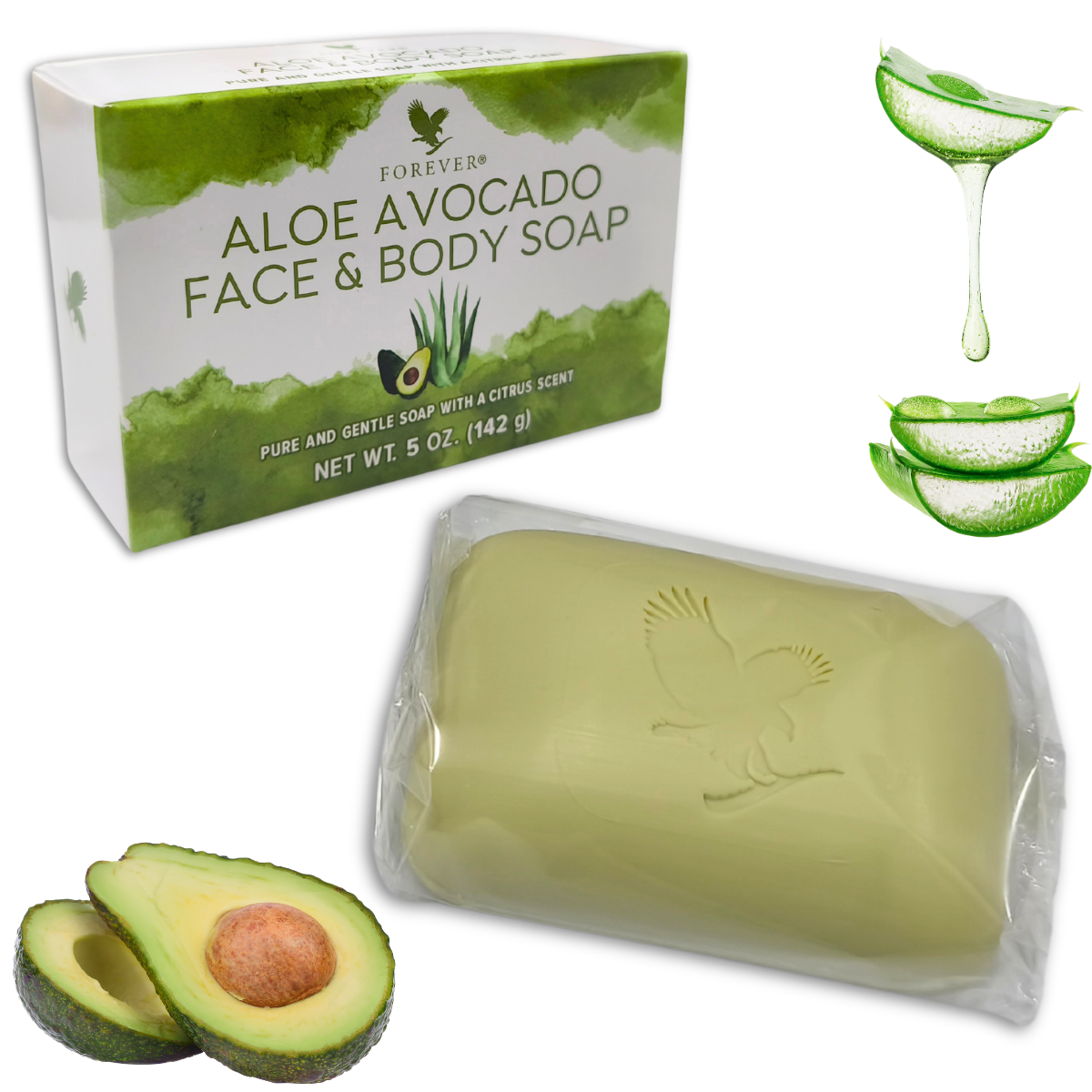 Aloe Avocado Face & Body Soap Sabonete Para Pele Oleosa Abacate Forever living