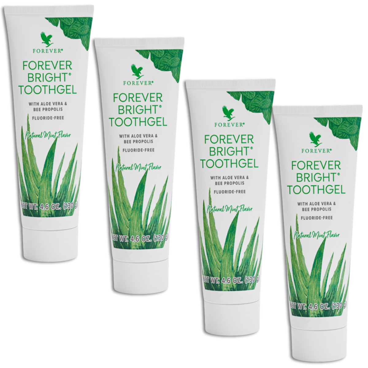 KIt 4 Forever Bright Toothgel Creme Dental Sem Fluor Adulto Infantil