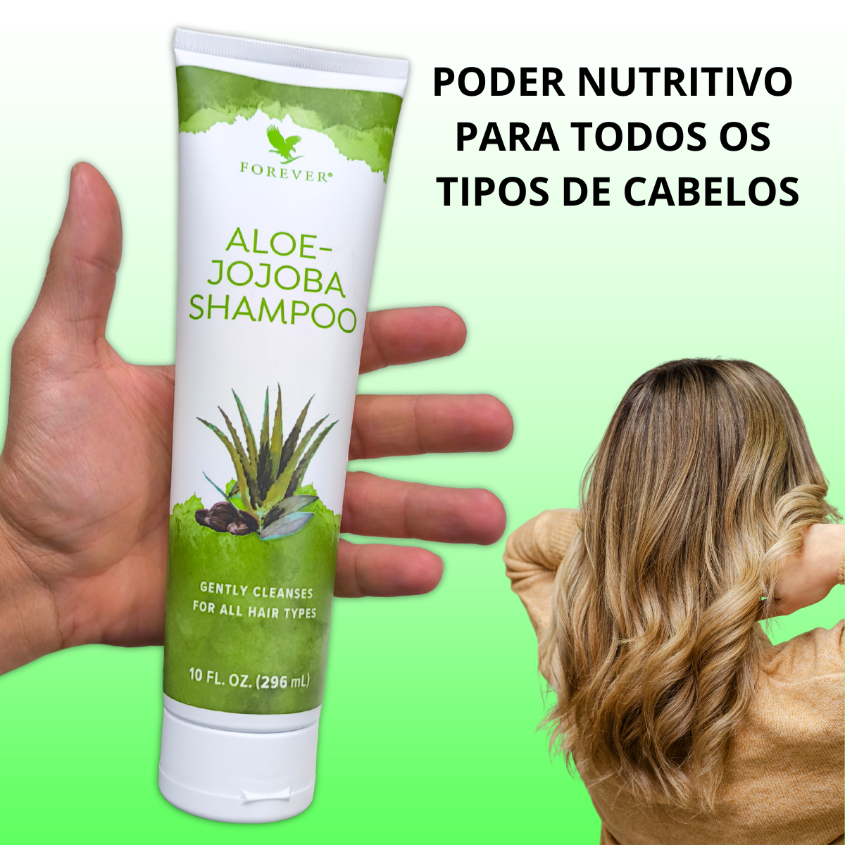 Aloe-Jojoba Shampoo Aloe Vera Forever Living Todos Cabelos - Imagem 3