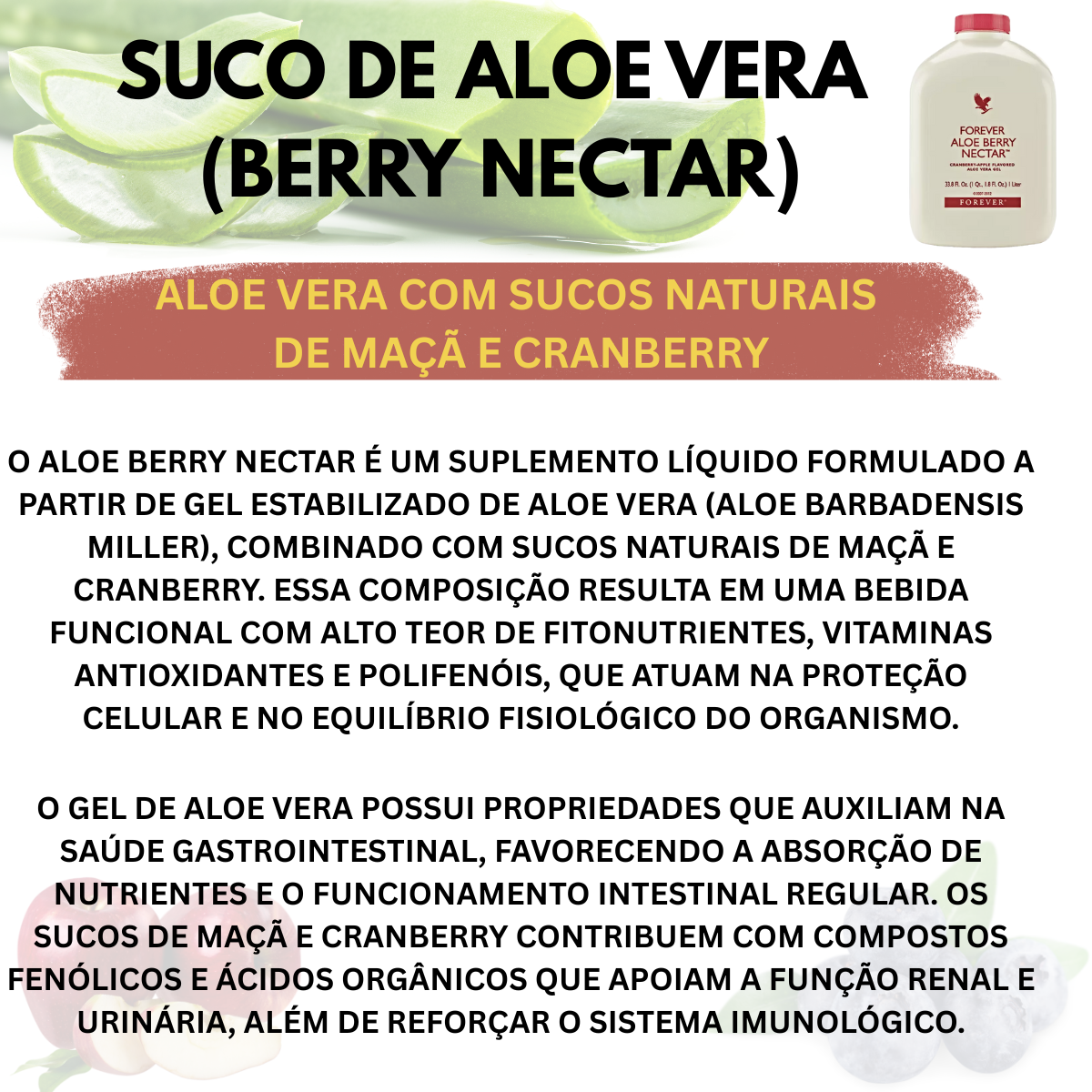 Forever Aloe Berry Nectar Suco Cramberry e Maçã Vegano - Imagem 5