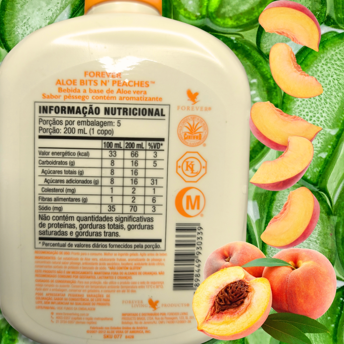 Forever Aloe Bits n’ Peaches - Suco de Pessego e Aloe Vera Babosa - Imagem 3
