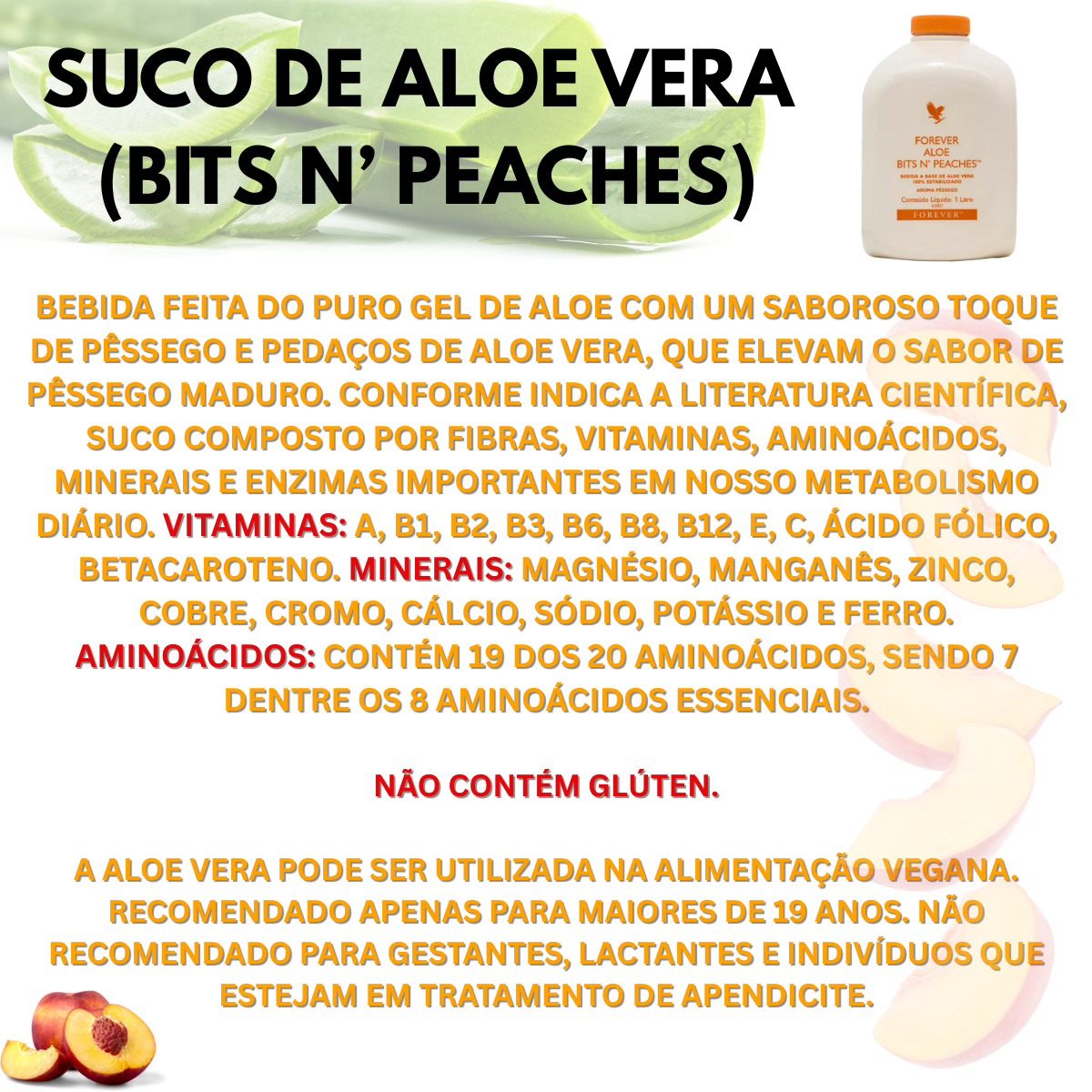 Forever Aloe Bits n’ Peaches - Suco de Pessego e Aloe Vera Babosa - Imagem 4