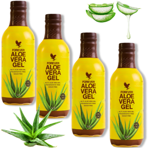 Kit 4 Suco Aloe Vera Gel Babosa Natural Vegano Forever Living
