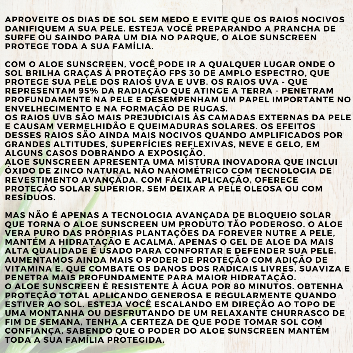 Protetor Solar Aloe Sunscreen Espectro FPS 30 Forever Living - Imagem 4