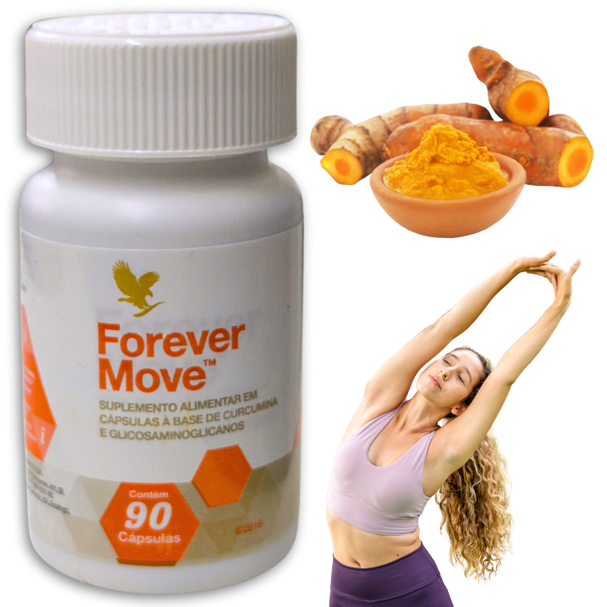 Forever Move Curcumina Colágeno Ácido Hialurônico Glicosaminoglicanos