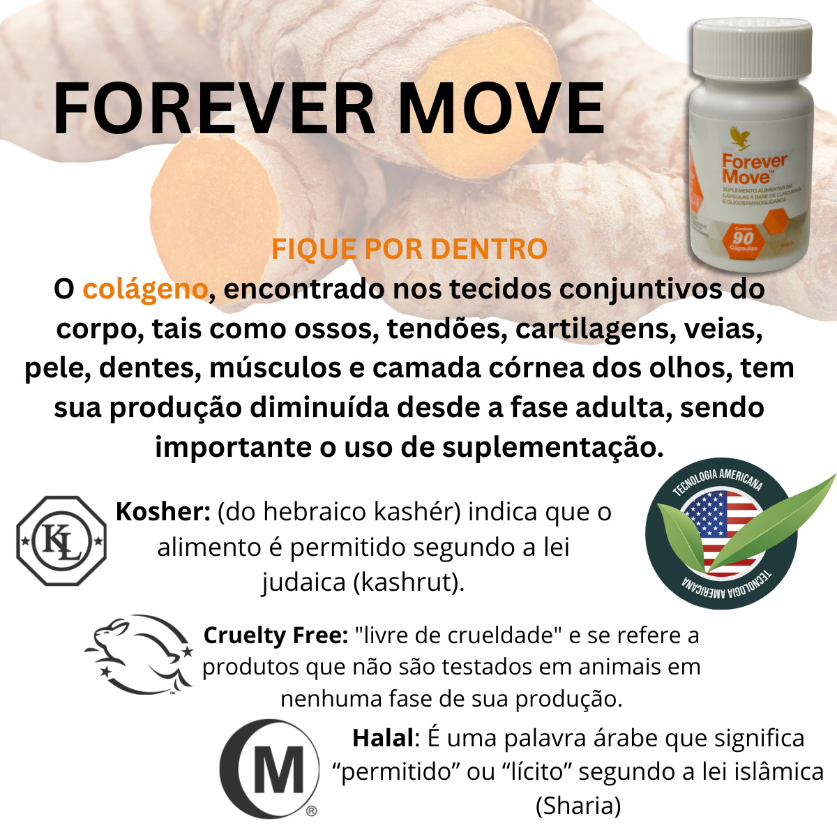 Forever Move Curcumina Colágeno Ácido Hialurônico Glicosaminoglicanos - Imagem 5